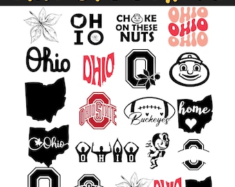Ohio State SVG Bundle, Vektor Umriss geschnitten Druckdateien (Digitaler Download)