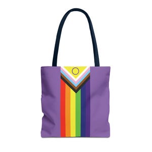 Progress Pride-draagtas l LGBTQ+ statement-tas | Canvas draagtas regenboog gelijkheid