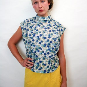 Vintage Floral Print Sleeveless Blouse image 1