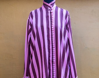 Vintage Pink Striped Oversized Blouse