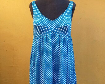 Vintage Blue and White Polka Dot Swimsuit Top