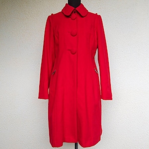 Abrigo vintage de mezcla de lana roja