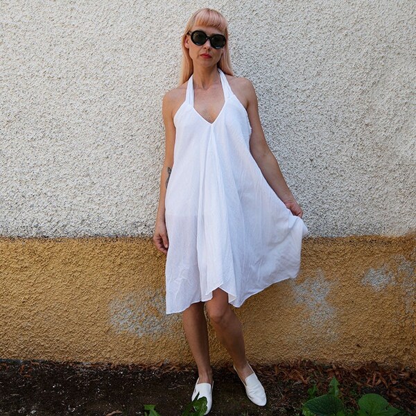 Gauze Halter Dress Etsy