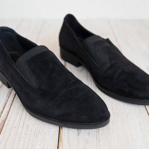 Black Suede Leather Slip on Shoes Women Black Shoes Slip Ons Soft Shoes Leather Shoes Gift for Her Made From Suede Leather. Etsy Canada