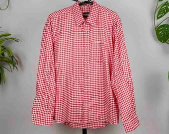 Vintage Red Check Button Down Shirt