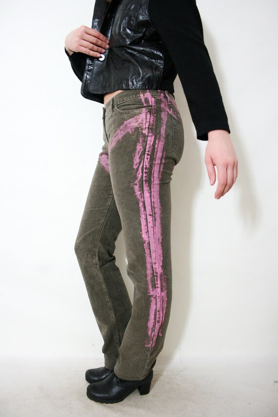 Vintage Roberto Cavalli Artistic Pink Painted Taup