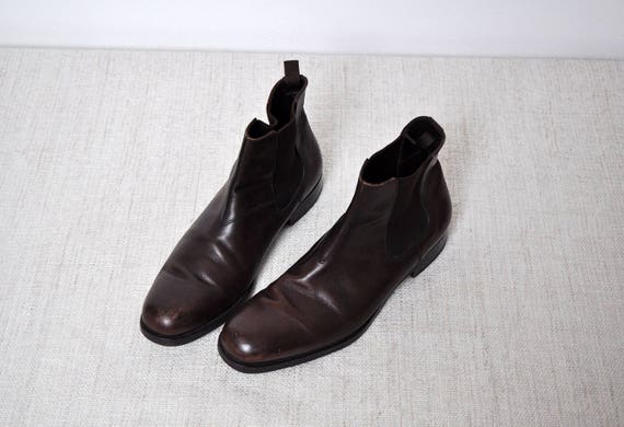 Vintage PRADA Chestnut Brown Leather Mens Elastic… - image 3