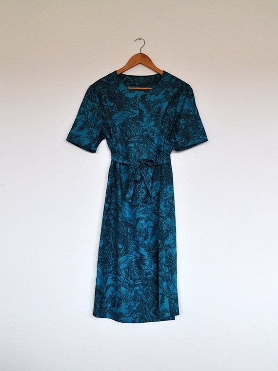 Floral Print Short-sleeve Matching Midi Dresses