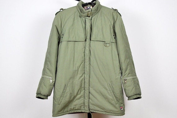 Vintage Khaki Green Fila Winter Parka Jacket Etsy