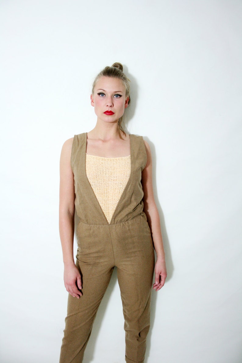 open back pant suit