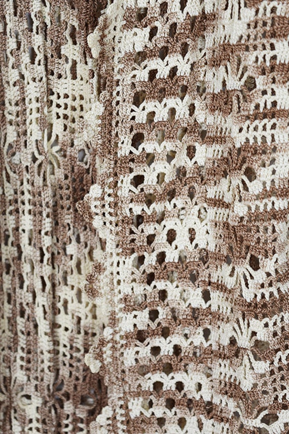 Vintage Beige and Brown Ombre Hand Crochet Vest - image 5