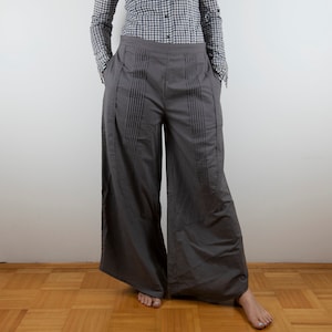 Vintage Graue Palazzo Hose mit weitem Bein