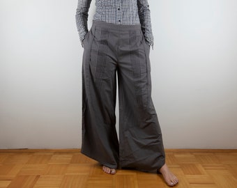 Vintage Grey Wide Leg Palazzo Pants