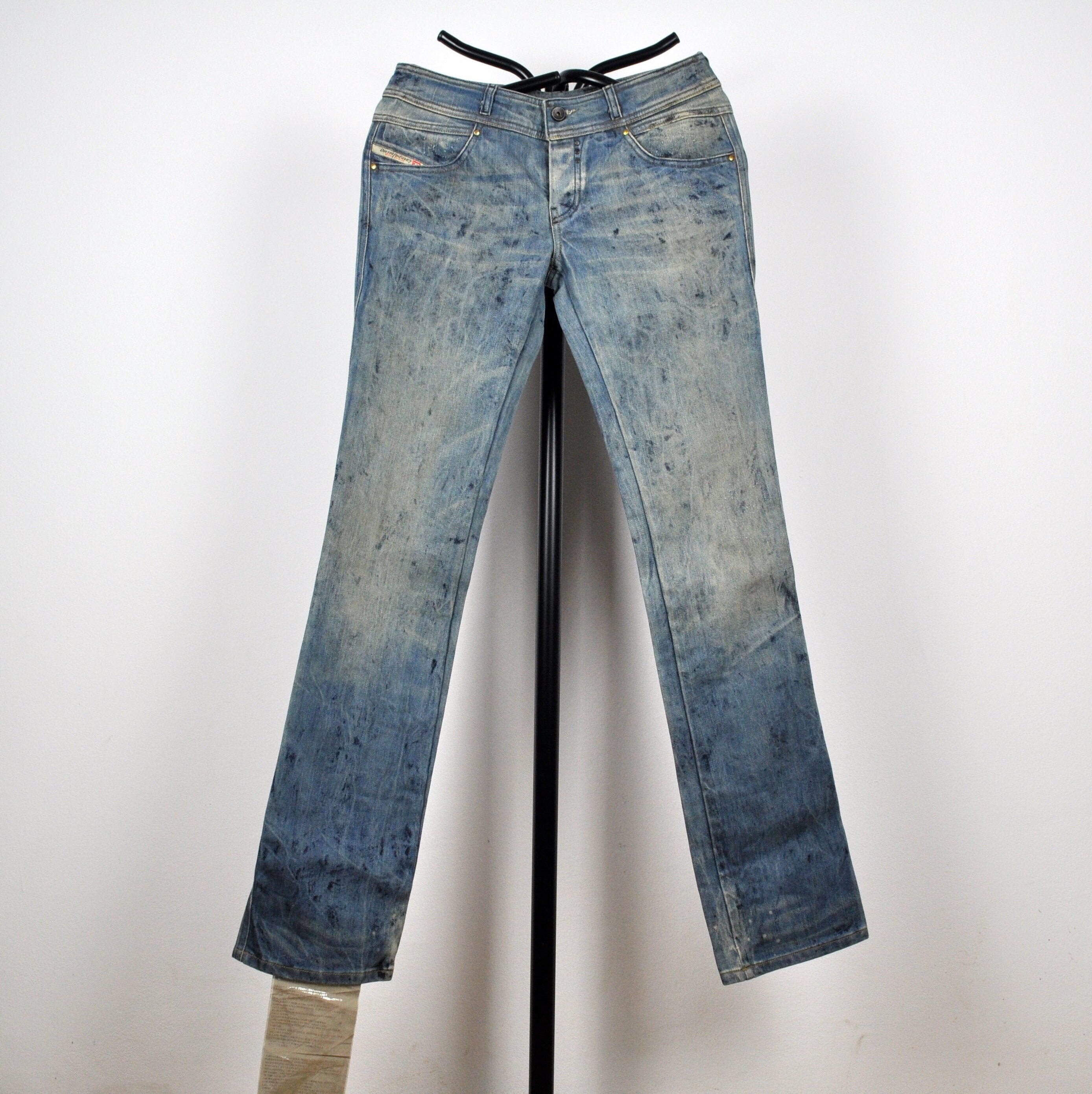 Vintage DIESEL Light Blue Distressed Denim Pants Artistic - Etsy
