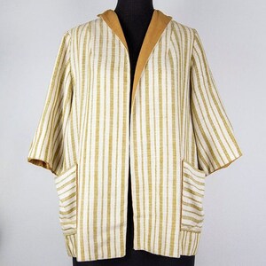 Vintage Edith Flagge Creme und Senf Gestreifte Jacke