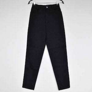 Vintage Navy Blue High Waist Stretchy Tapered Skinny Cigarette Pants