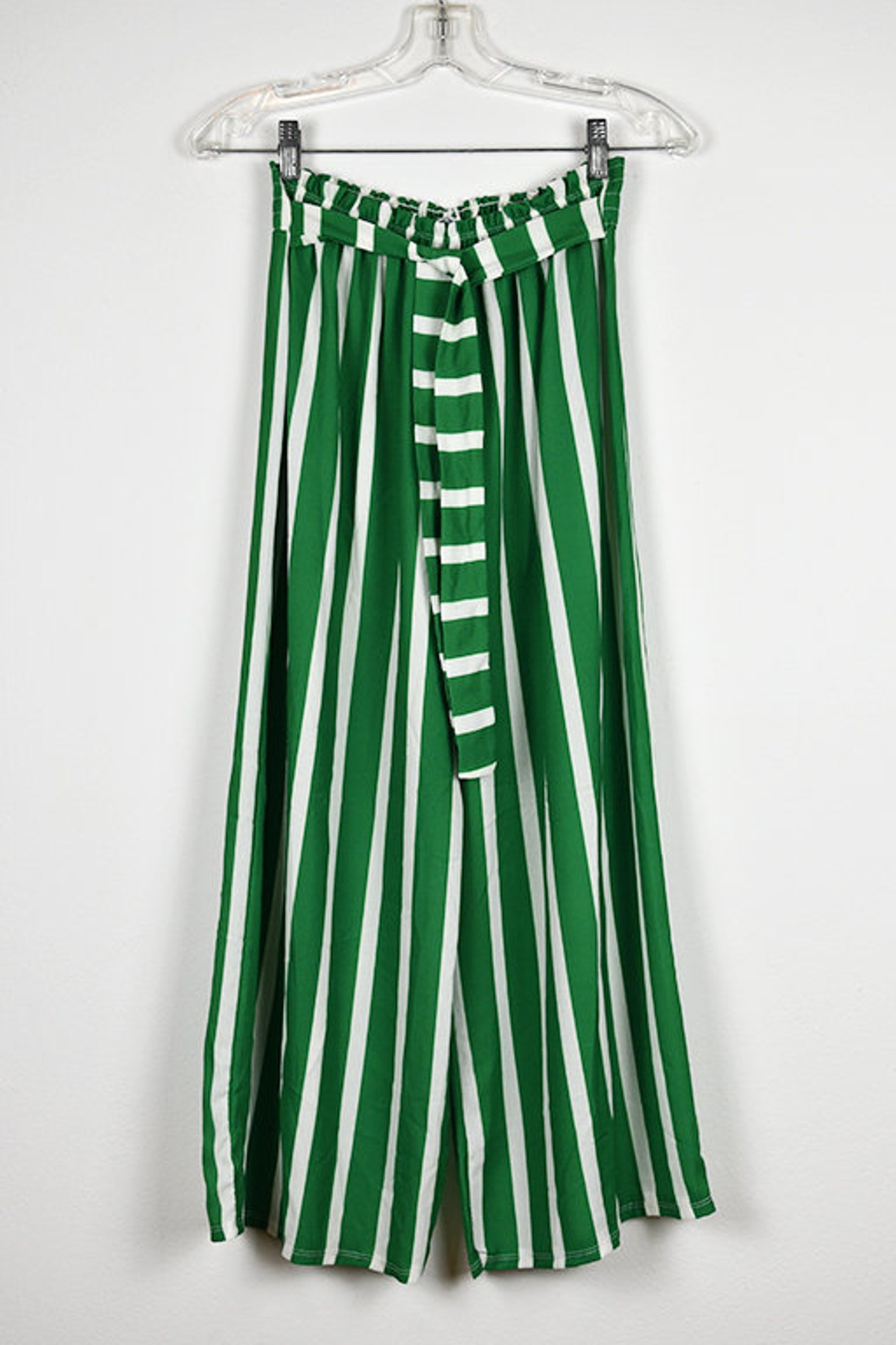 green and white striped crop top