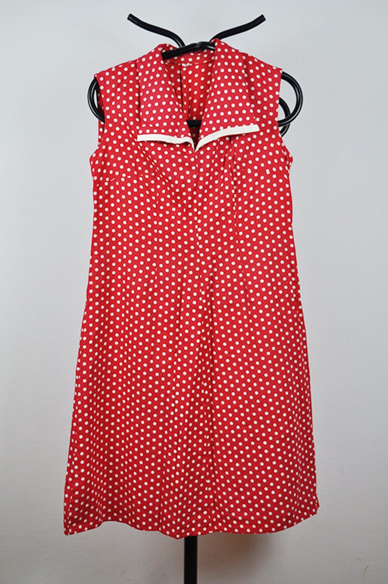 vintage red and white polka dot dress