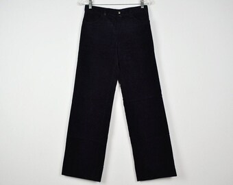 Vintage Navy Blue Boys Corduroy High Waist Trousers