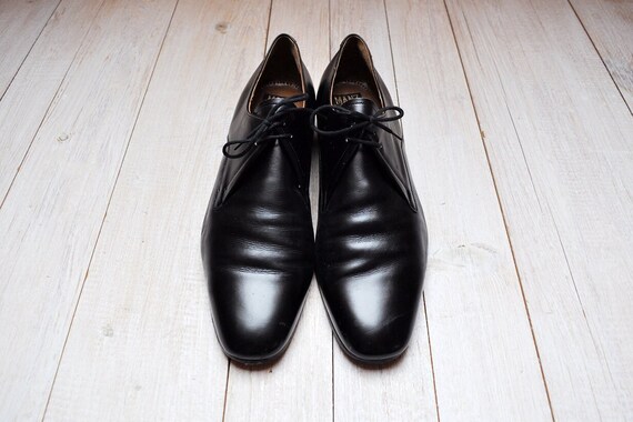 Vintage Black Leather Lace Up Oxford Dress Shoes - image 7