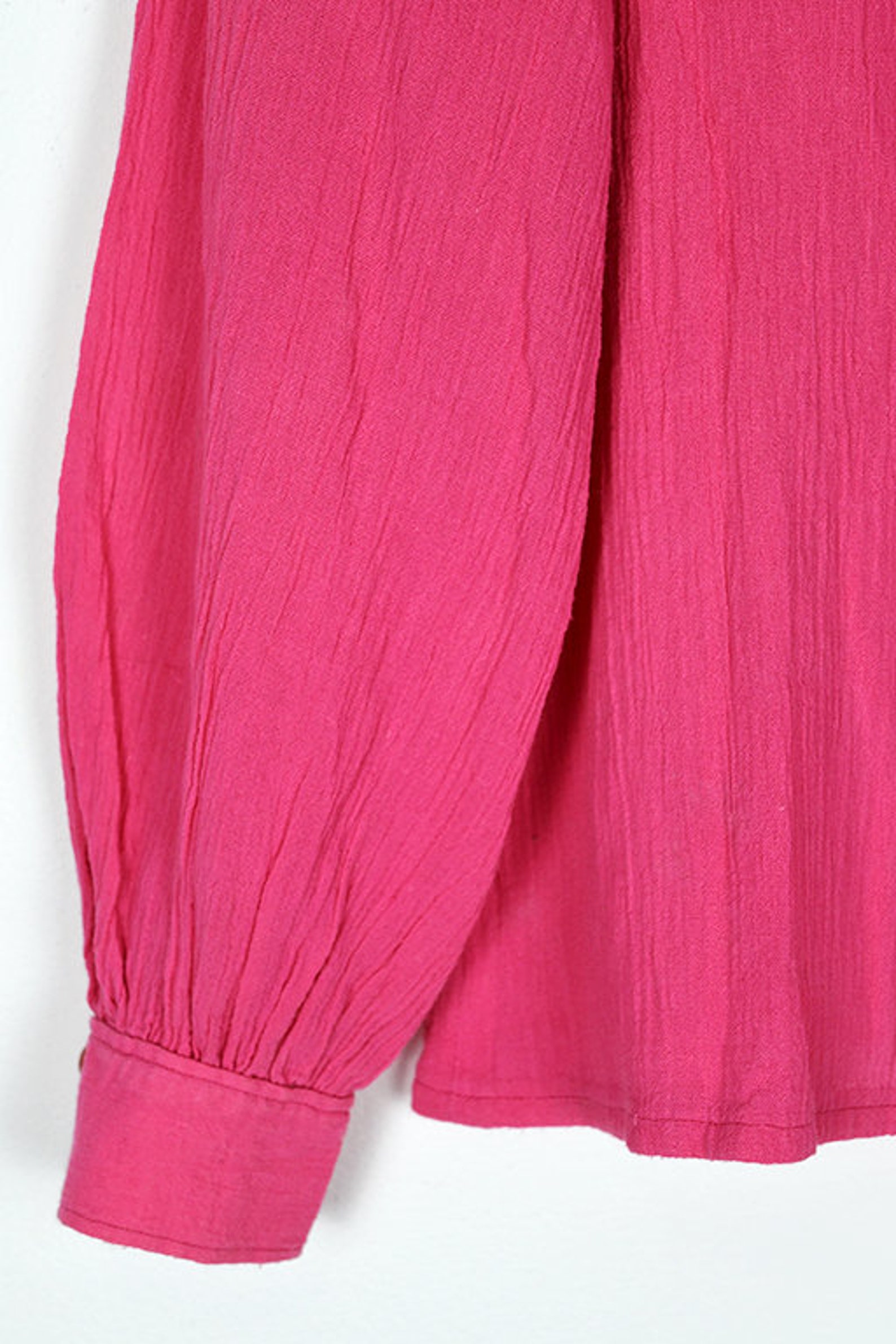 Vintage Hot Pink Semi Sheer Gauze Cotton Button up Puffy Etsy Canada