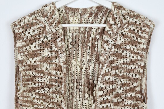 Vintage Beige and Brown Ombre Hand Crochet Vest - image 3