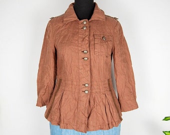 Vintage Cinnamon Brown Linen Jacket
