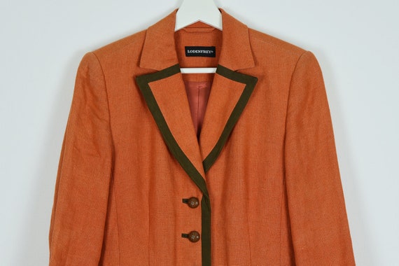 Vintage Orange Linen Rustic Blazer - image 3