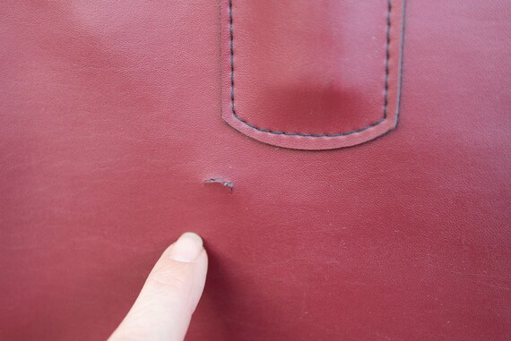 Vintage Oxblood Red Vinyl Carry On Briefcase Bag - image 8