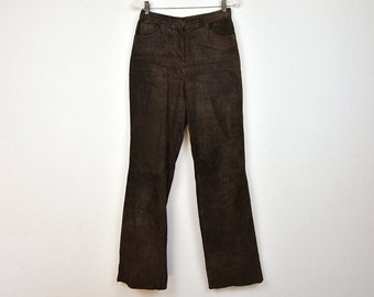 Vintage Brown Suede Leather Pants