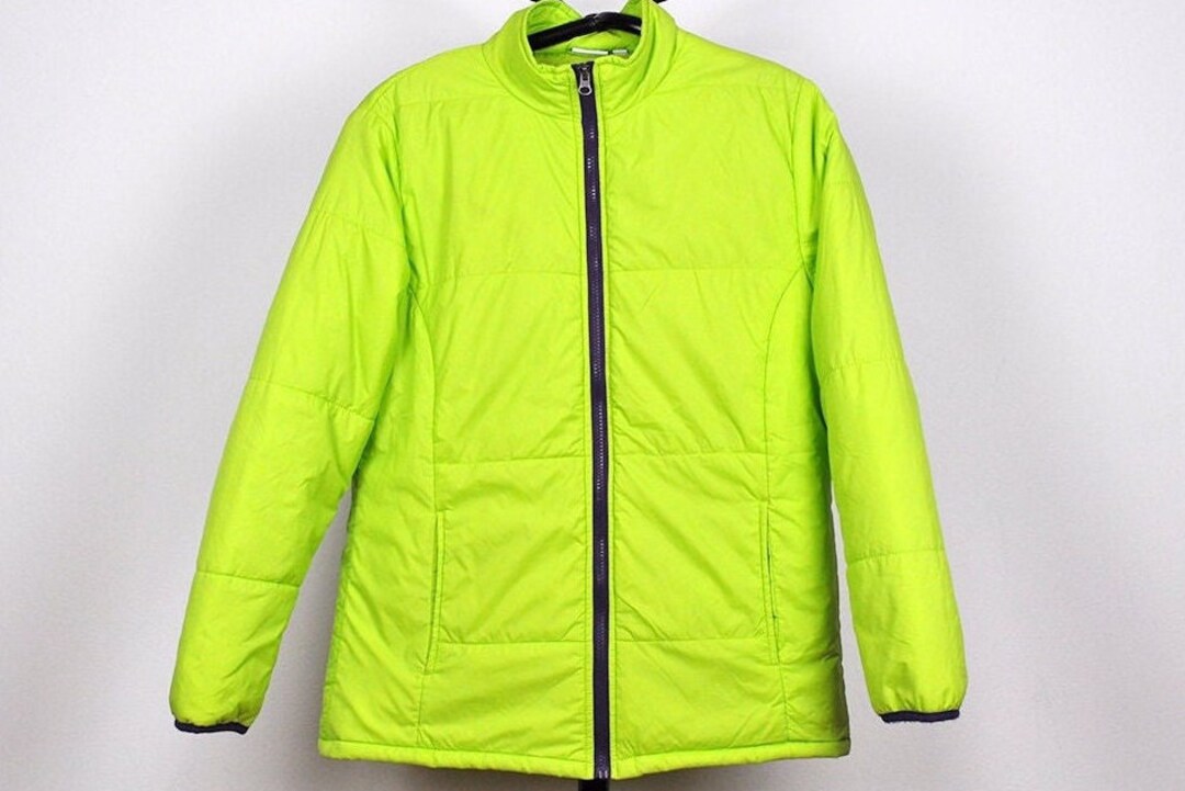 Buffalo Jump Neon Green Zippered Collared Lightweight Jacket