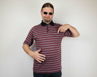 Polo a righe rosse vintage