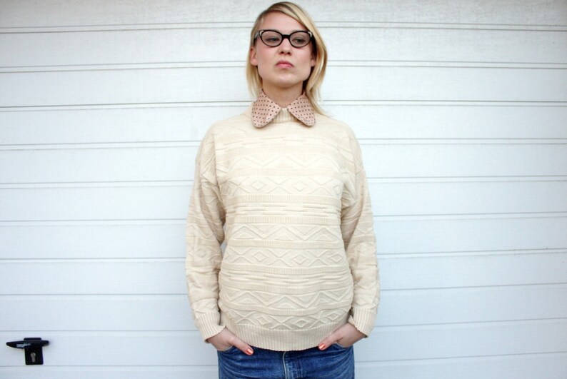 Vintage Unisex Knit Pullover Sweater image 1