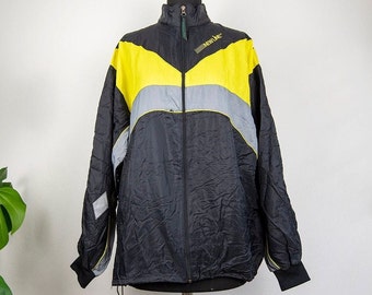 Vintage Black Yellow and Grey Colorblock Windbreaker