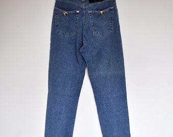 Vintage Blue Denim Sfarzo Jeans High 