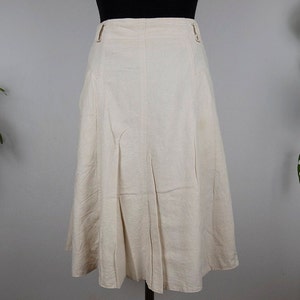 Vintage Cream Raw Silk Midi Skirt
