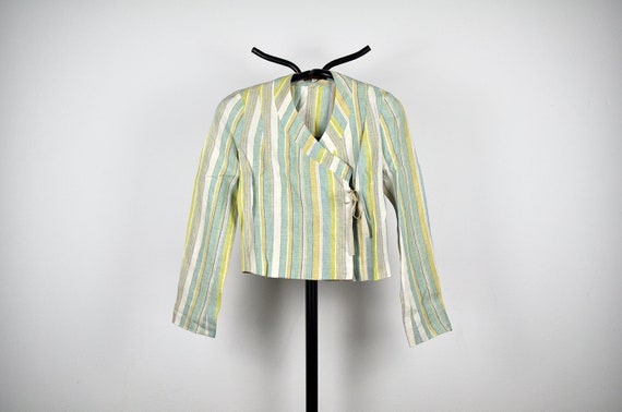 Vintage Kenzo Jungle Striped Linen Wrap Shirt Jack