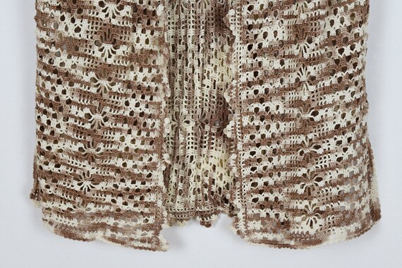 Vintage Beige and Brown Ombre Hand Crochet Vest - image 4