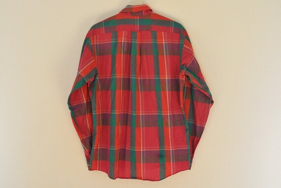 Vintage Pink and Torquoise Plaid Button Down Oxfo… - image 4