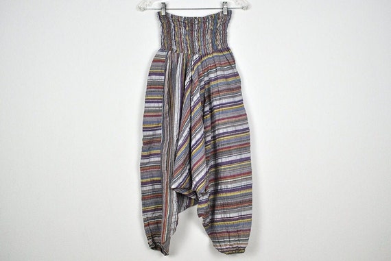 Vintage Multicolor Striped Harem Pants - image 1