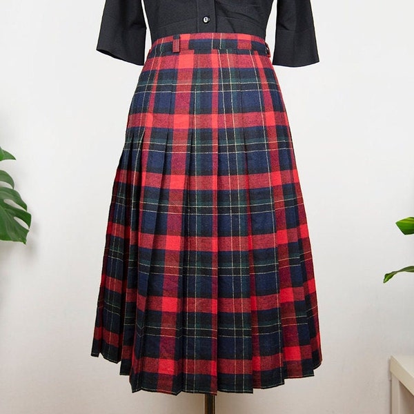 Red Plaid Skirt - Etsy