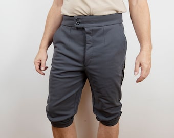 Vintage Grau Stretchy Cropped Wanderhose