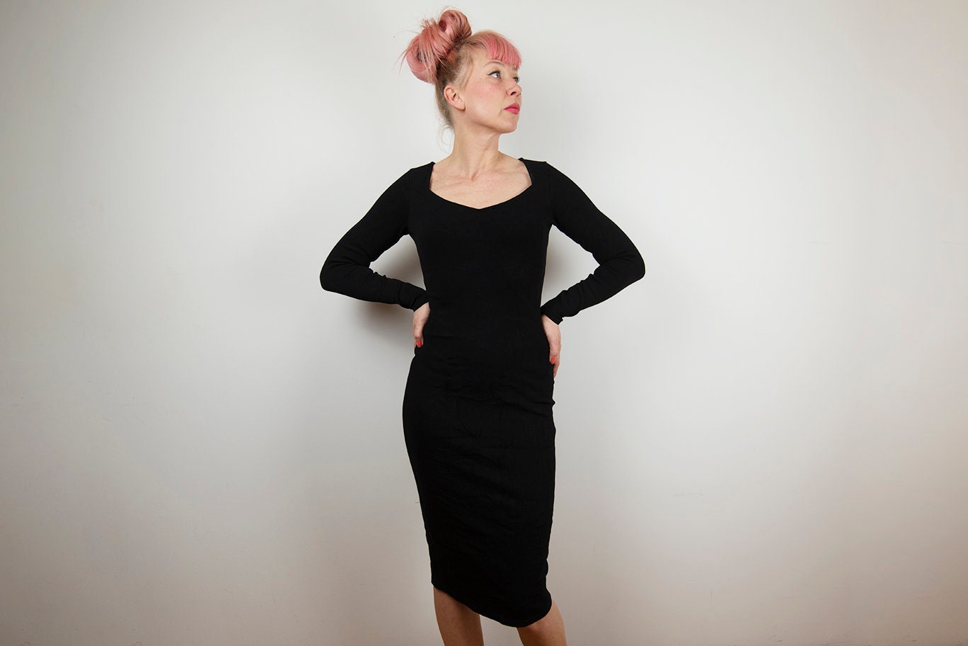 Robe Bandage Noire Moulante New Look - Taille 10, Stretch, Occasion Très Bon état