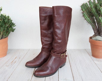 Vintage Oxblood Leather Riding Boots