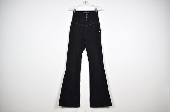 Vintage Black Stretchy Denim Ultra High Waist Bell