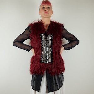 Vintage Bordoux Faux Fur Sequined Vest