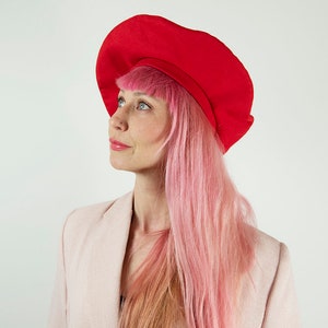 Vintage Large Red Beret Hat