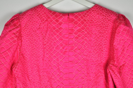 Vintage Hot Pink Long Sleeve Textured Reptile Pat… - image 3