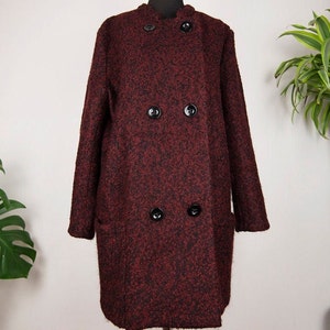 Vintage Red and Black Bouclee Coat