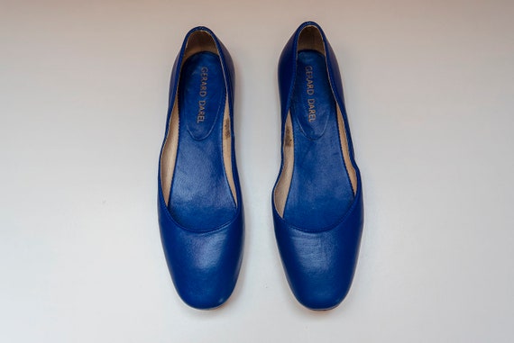 Vintage Gerard Darel Royal Blue Leather Ballet Flats - Etsy